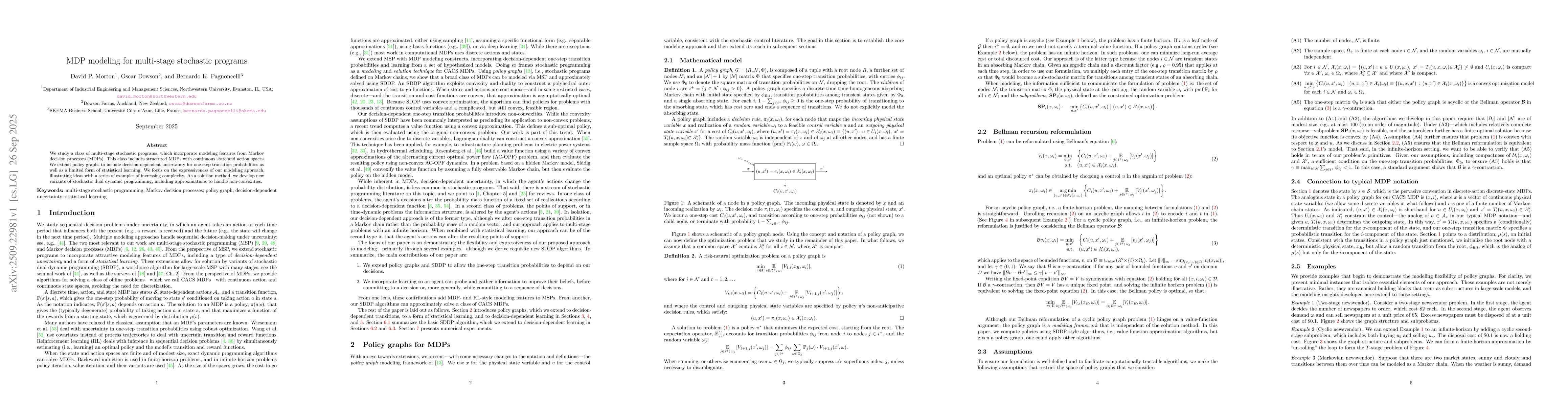 Thumbnail for MDP modeling for multi-stage stochastic programs
