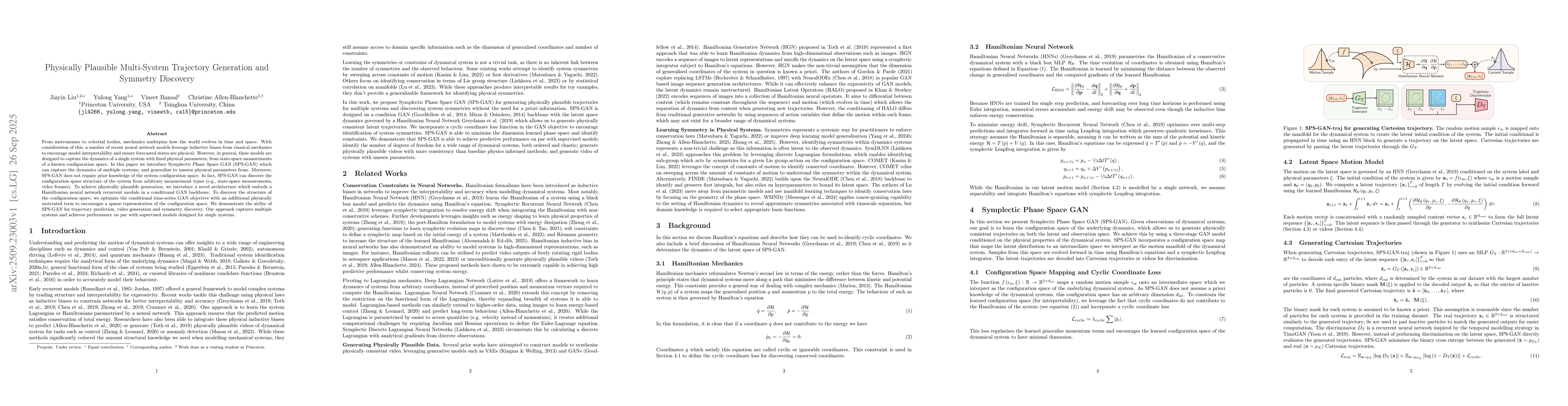 Thumbnail for Physically Plausible Multi-System Trajectory Generation and Symmetry
  Discovery