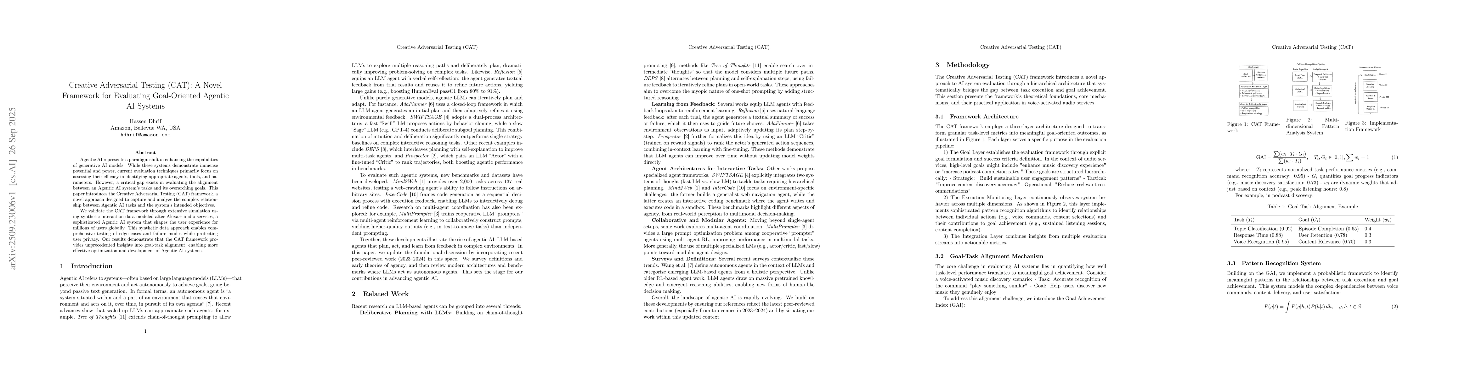 Thumbnail for Creative Adversarial Testing (CAT): A Novel Framework for Evaluating
  Goal-Oriented Agentic AI Systems