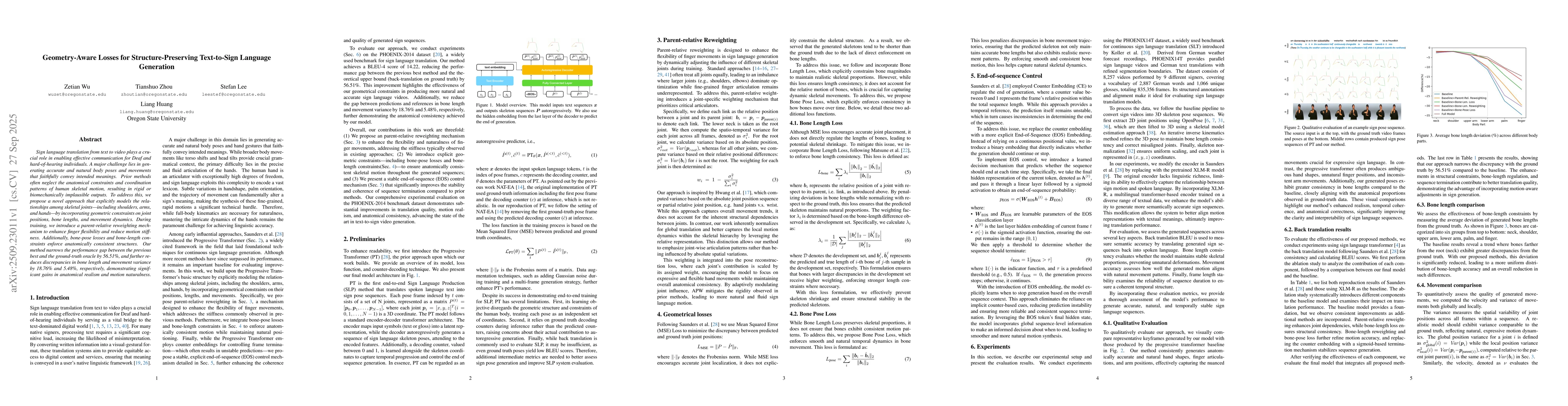 Thumbnail for Geometry-Aware Losses for Structure-Preserving Text-to-Sign Language
  Generation