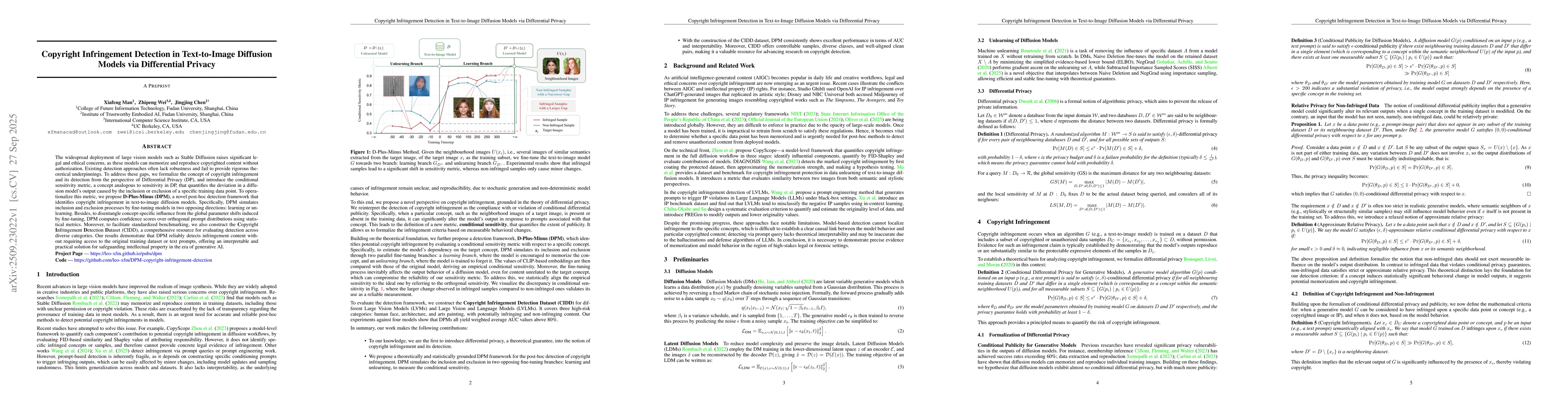 Thumbnail for Copyright Infringement Detection in Text-to-Image Diffusion Models via
  Differential Privacy