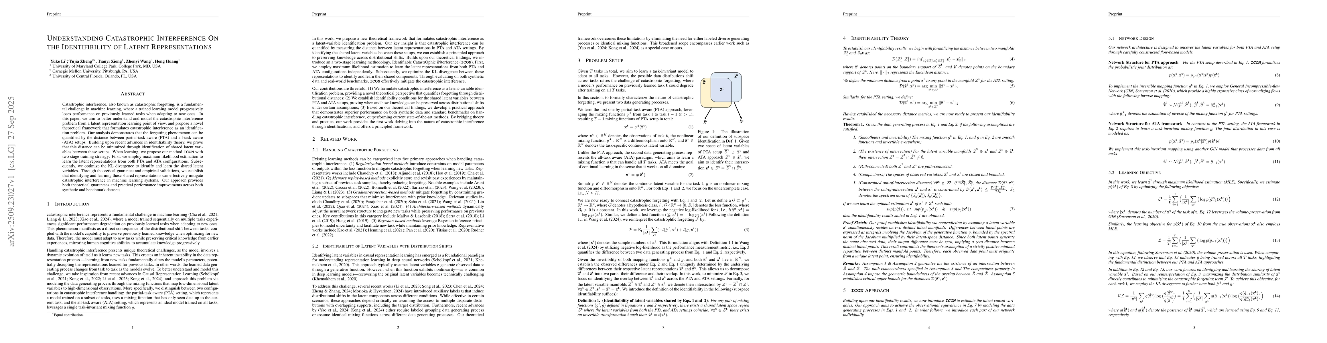 Thumbnail for Understanding Catastrophic Interference On the Identifibility of Latent
  Representations