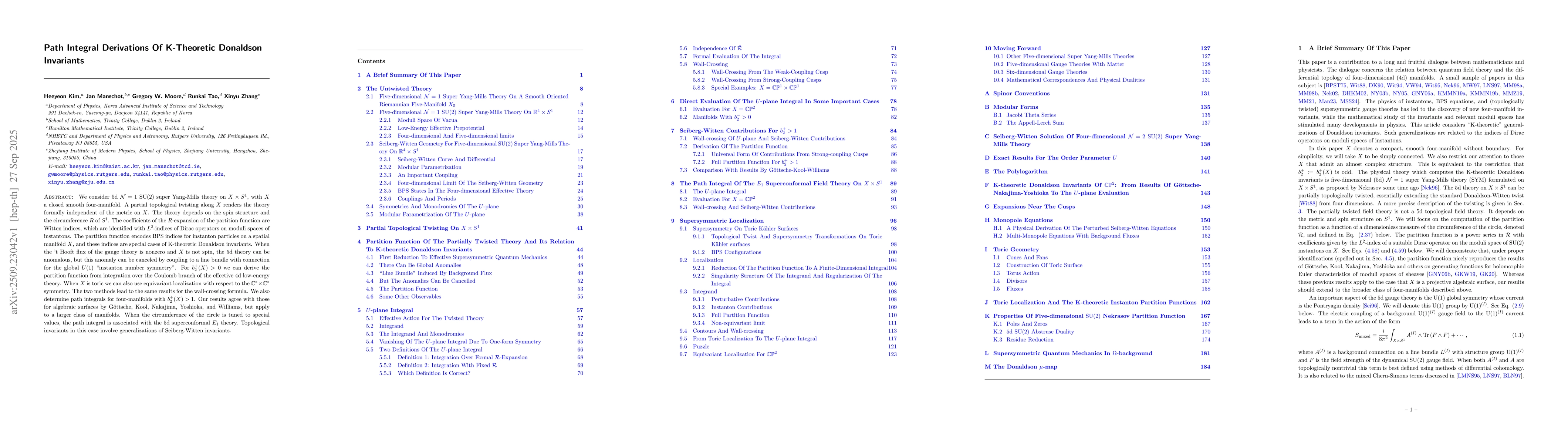 Thumbnail for Path Integral Derivations Of K-Theoretic Donaldson Invariants