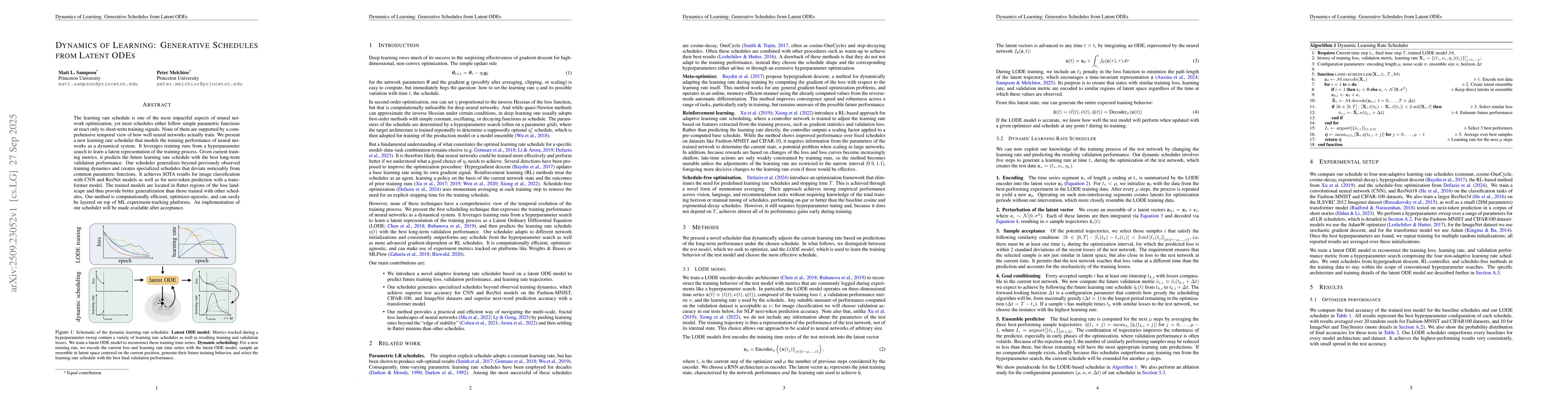 Thumbnail for Dynamics of Learning: Generative Schedules from Latent ODEs