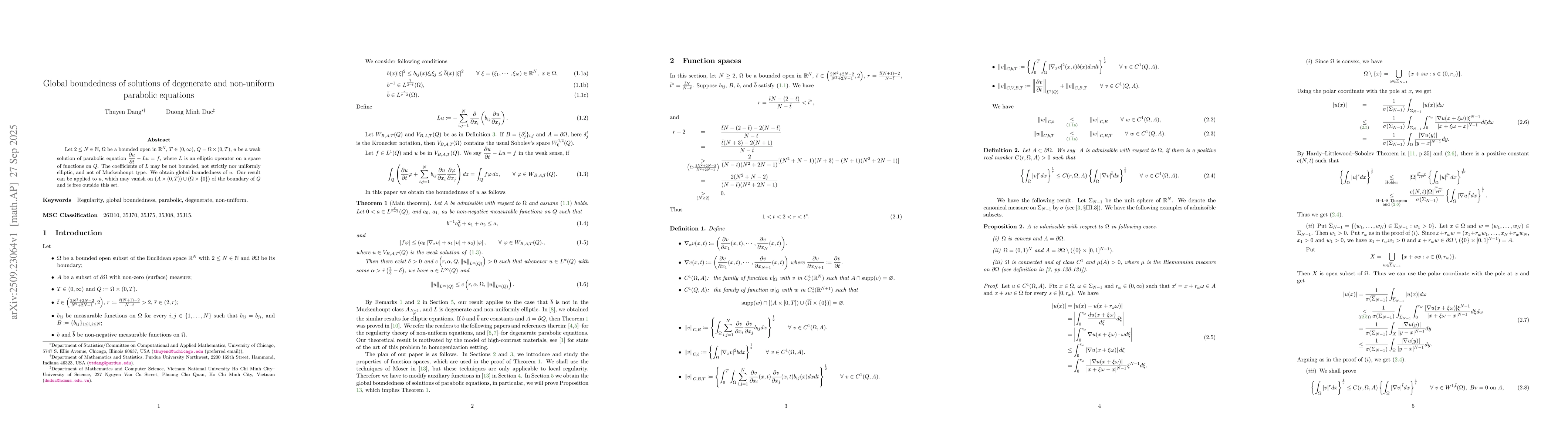 Thumbnail for Global boundedness of solutions of degenerate and non-uniform parabolic
  equations