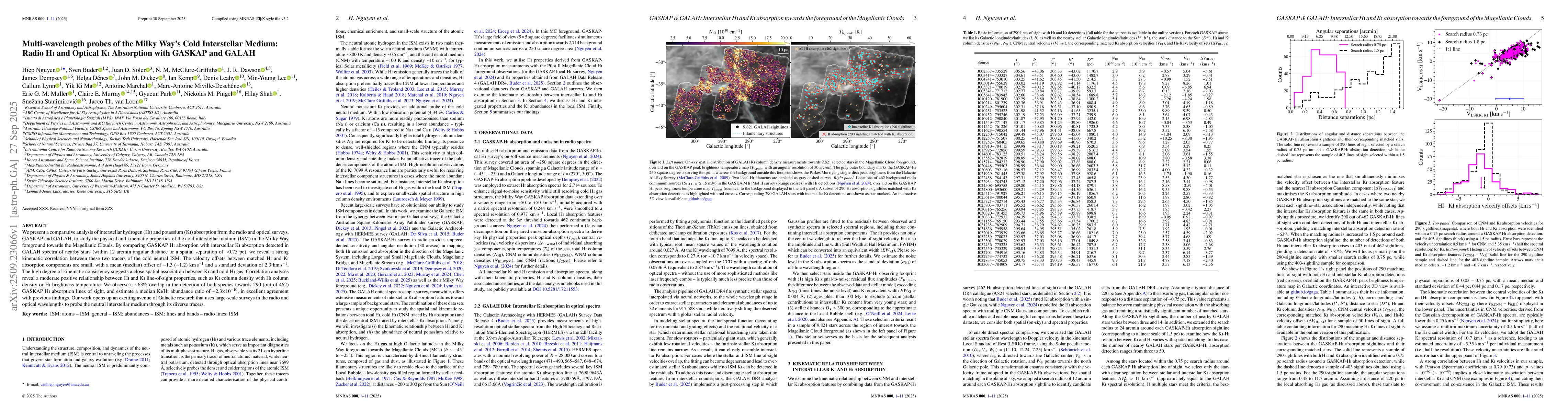 Thumbnail for Multi-wavelength probes of the Milky Way's Cold Interstellar Medium:
  Radio HI and Optical KI Absorption with GASKAP and GALAH
