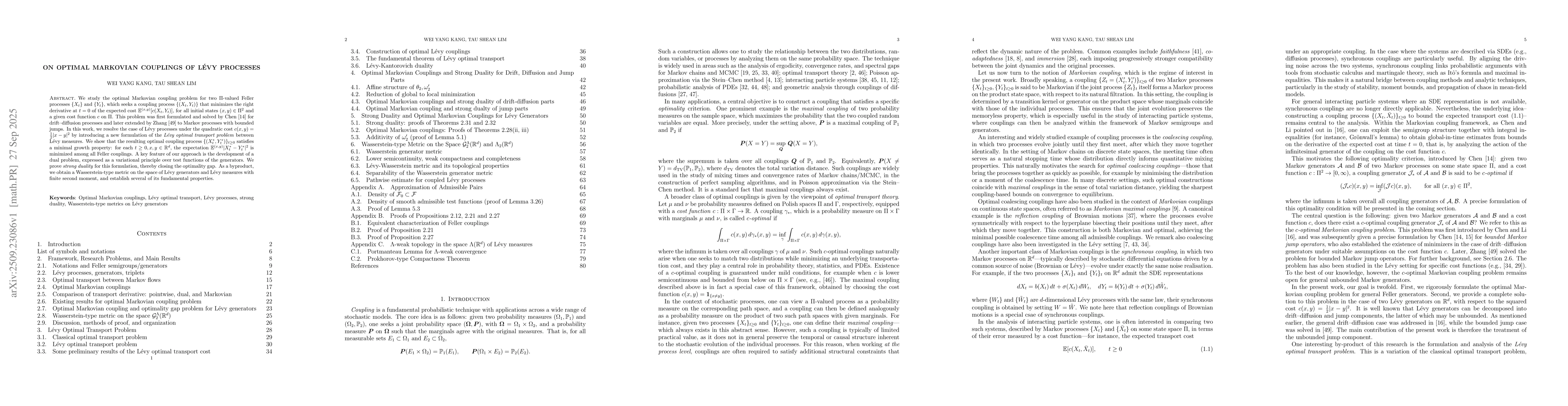 Thumbnail for On Optimal Markovian Couplings of Levy Processes