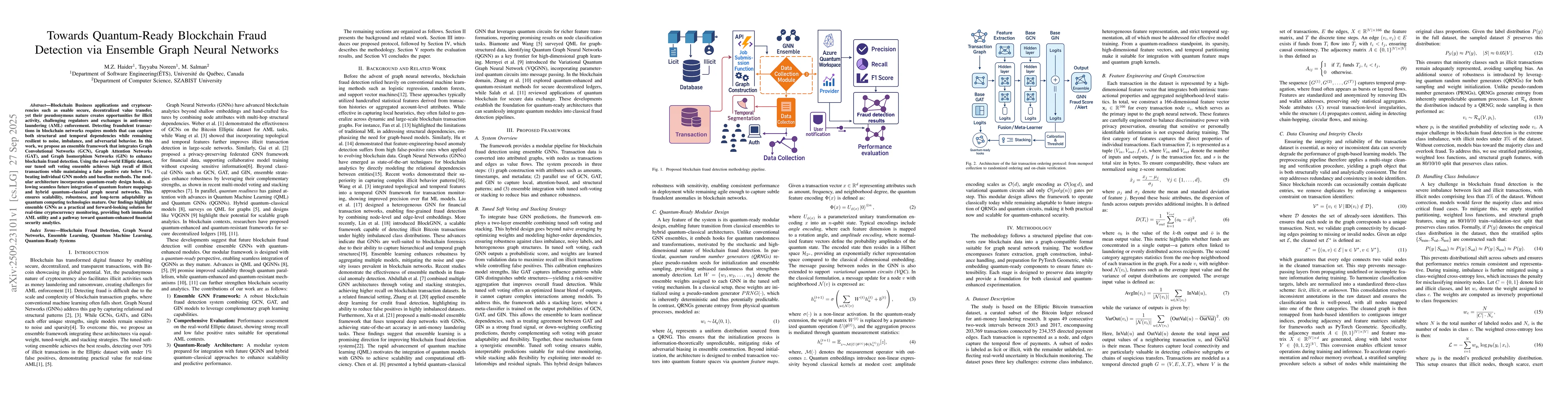 Thumbnail for Towards Quantum-Ready Blockchain Fraud Detection via Ensemble Graph
  Neural Networks