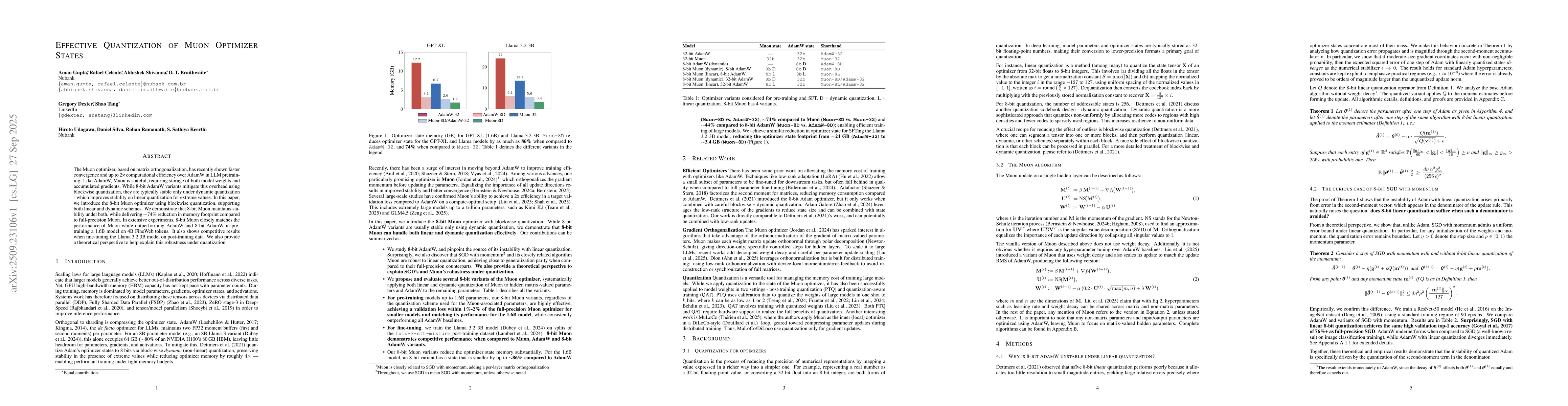Thumbnail for Effective Quantization of Muon Optimizer States