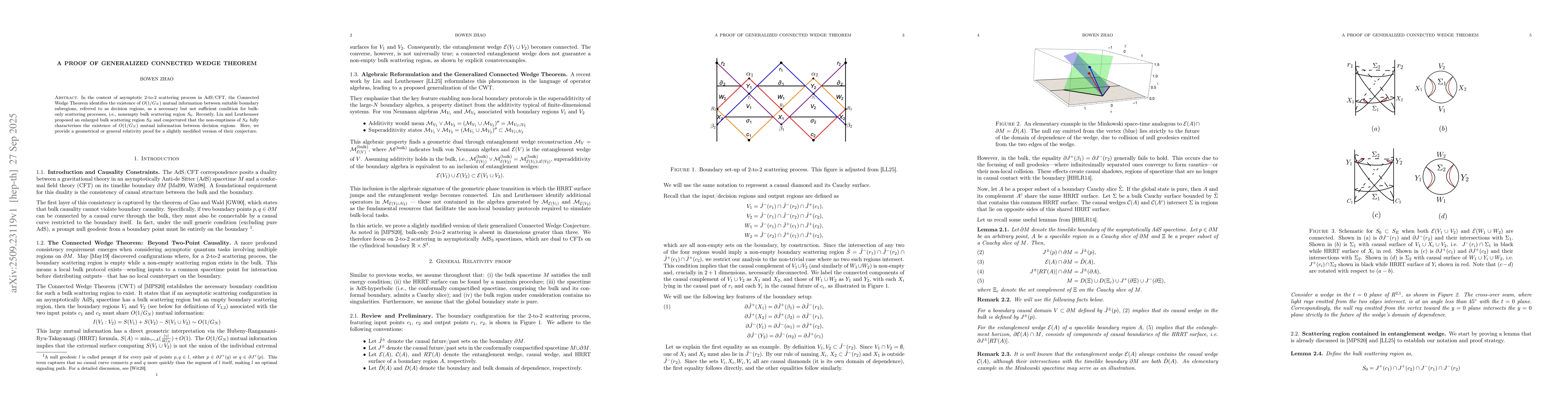 Thumbnail for A proof of Generalized Connected Wedge Theorem