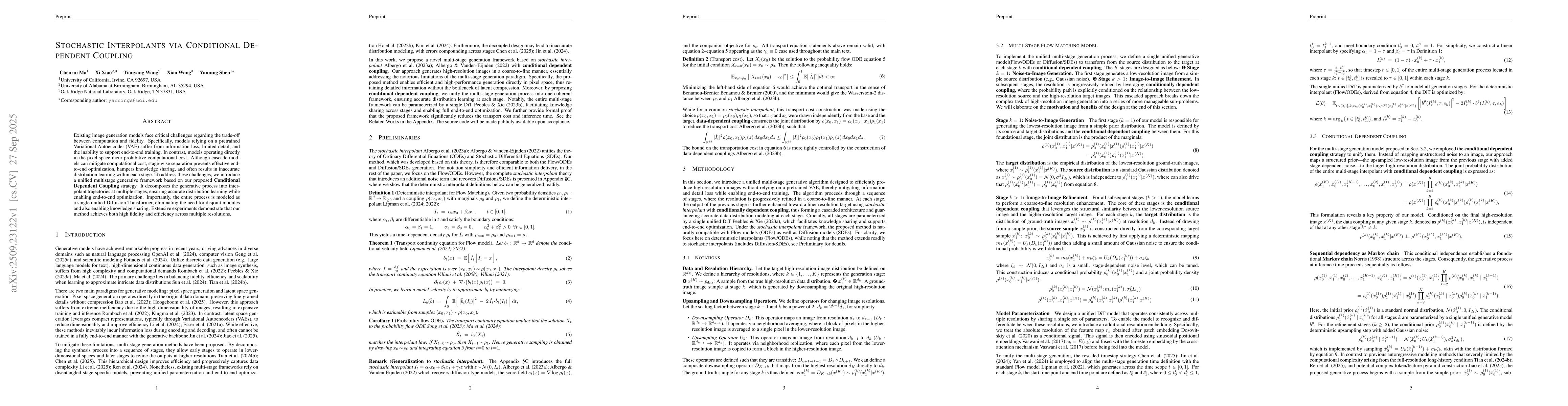 Thumbnail for Stochastic Interpolants via Conditional Dependent Coupling