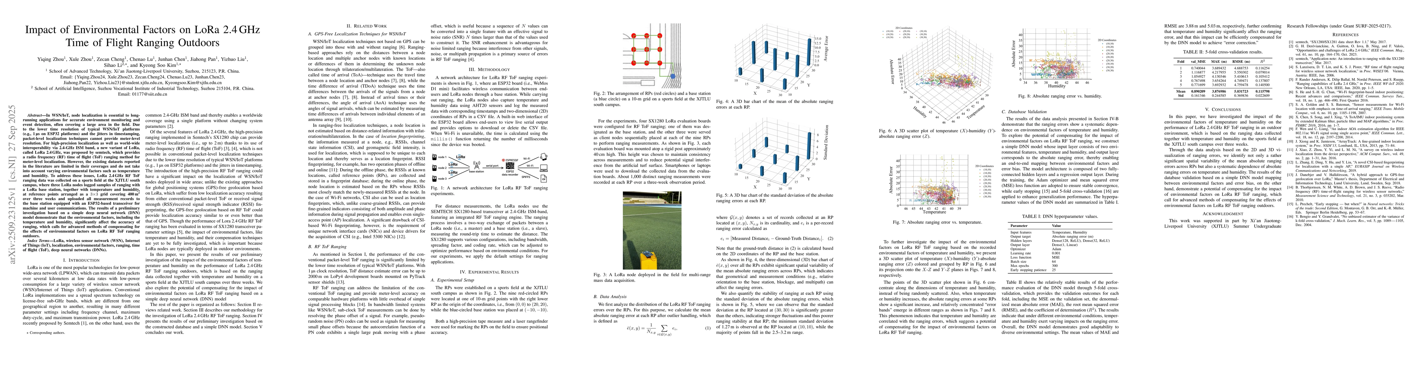 Thumbnail for Impact of Environmental Factors on LoRa 2.4 GHz Time of Flight Ranging
  Outdoors