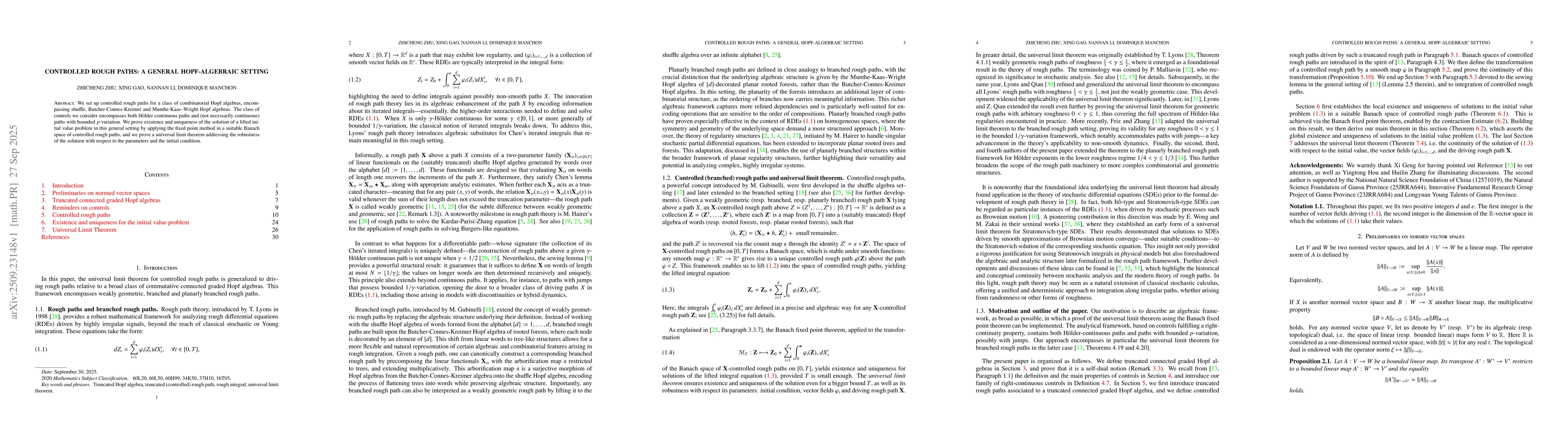 Thumbnail for Controlled rough paths: a general Hopf-algebraic setting
