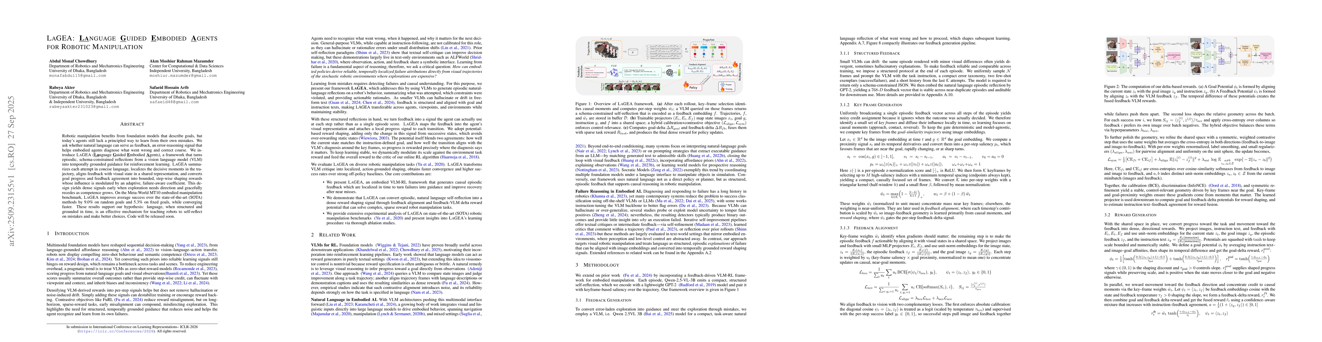 Thumbnail for LAGEA: Language Guided Embodied Agents for Robotic Manipulation