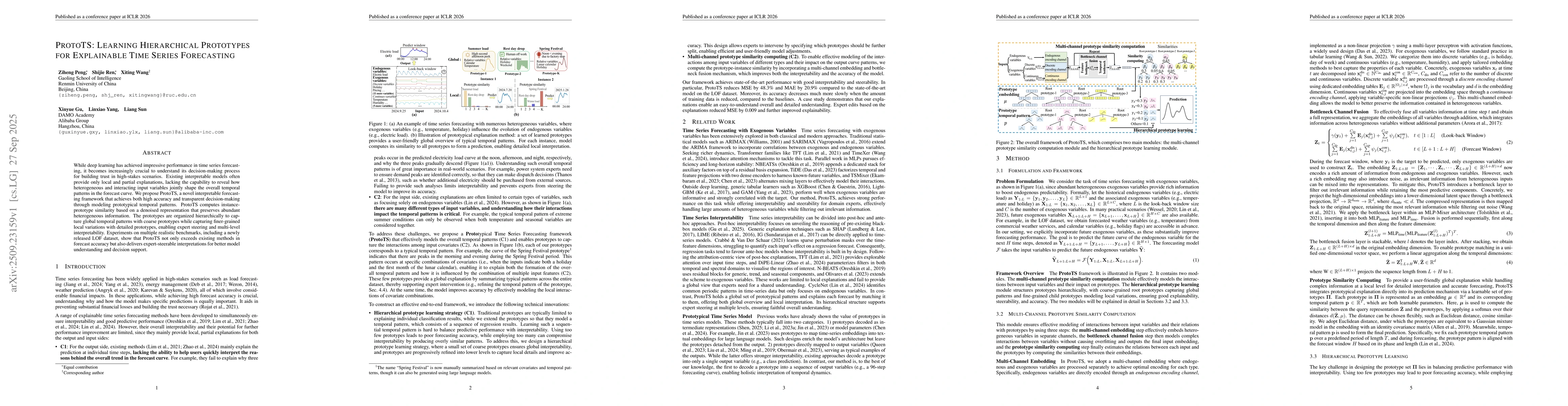 Thumbnail for ProtoTS: Learning Hierarchical Prototypes for Explainable Time Series
  Forecasting