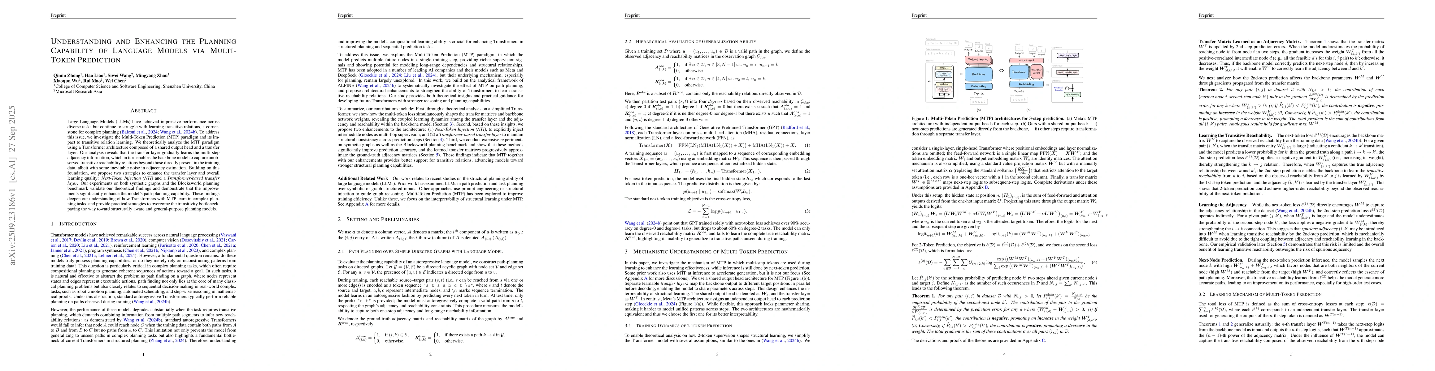 Thumbnail for Understanding and Enhancing the Planning Capability of Language Models
  via Multi-Token Prediction