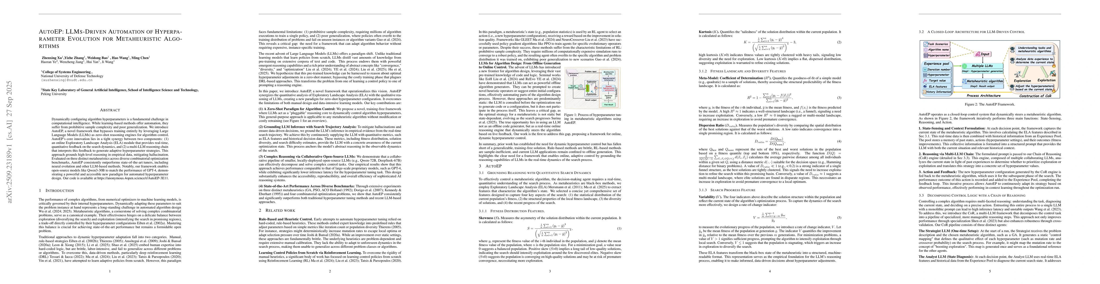 Thumbnail for AutoEP: LLMs-Driven Automation of Hyperparameter Evolution for
  Metaheuristic Algorithms