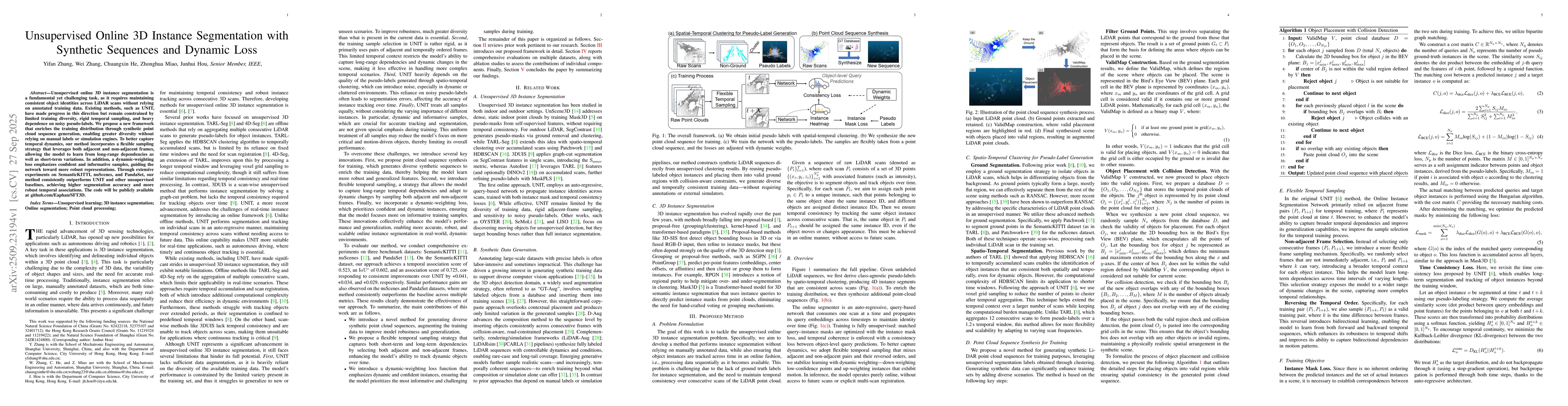 Thumbnail for Unsupervised Online 3D Instance Segmentation with Synthetic Sequences
  and Dynamic Loss
