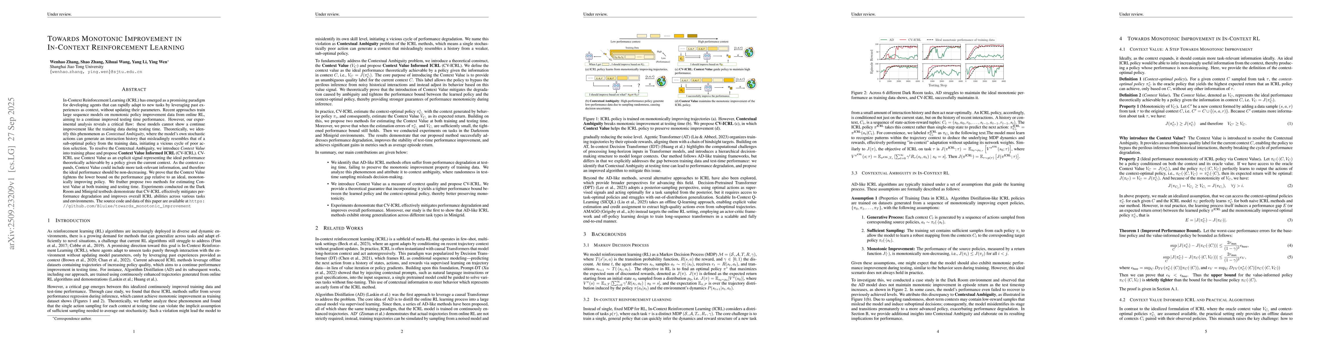 Thumbnail for Towards Monotonic Improvement in In-Context Reinforcement Learning