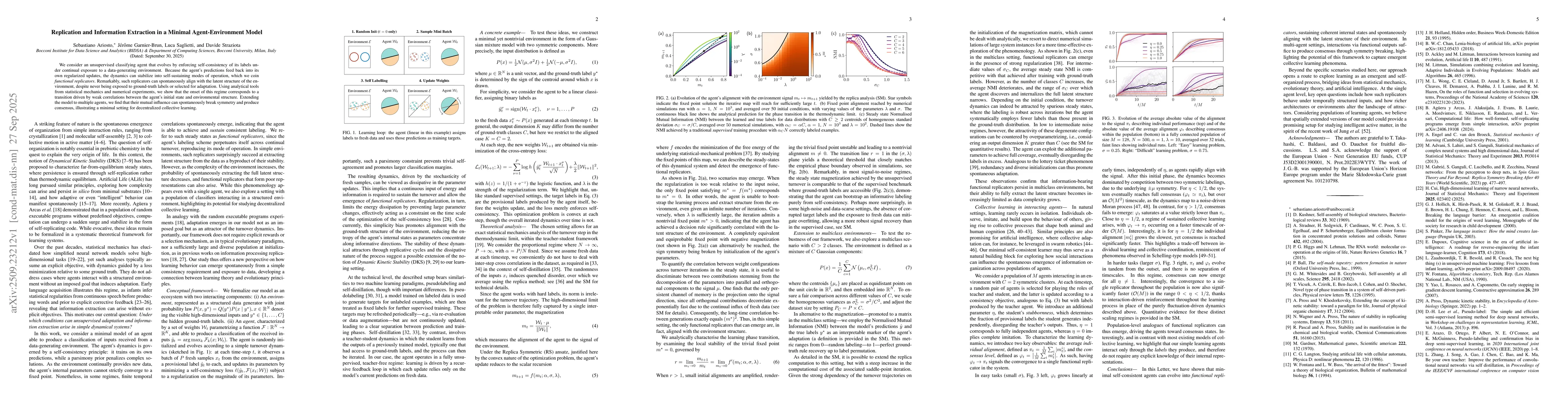 Thumbnail for Replication and Information Extraction in a Minimal Agent-Environment
  Model