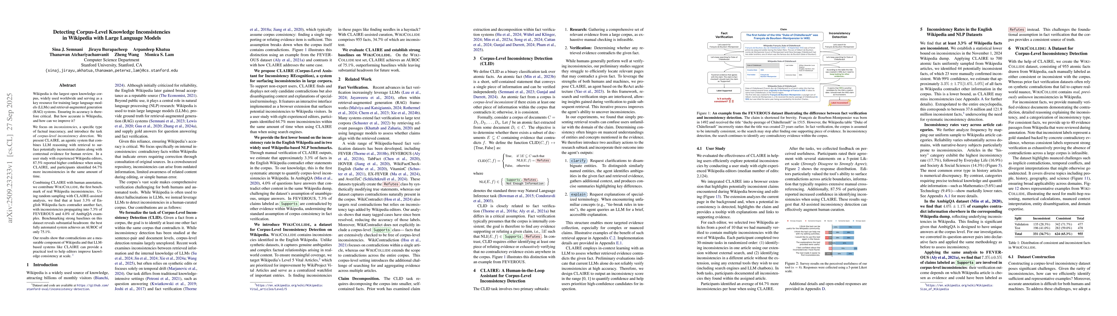 Thumbnail for Detecting Corpus-Level Knowledge Inconsistencies in Wikipedia with Large
  Language Models