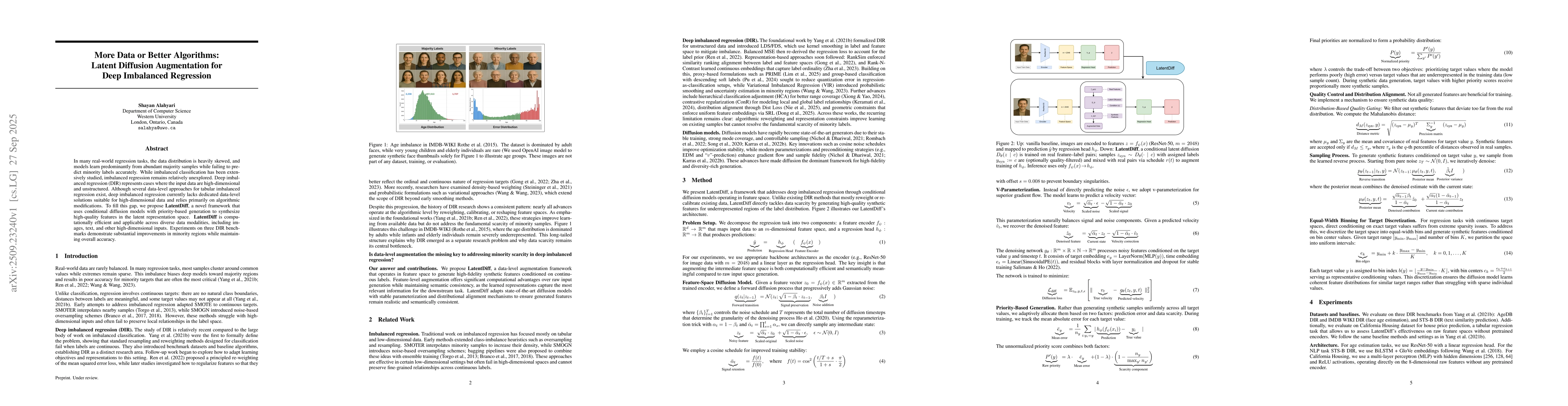 Thumbnail for More Data or Better Algorithms: Latent Diffusion Augmentation for Deep
  Imbalanced Regression