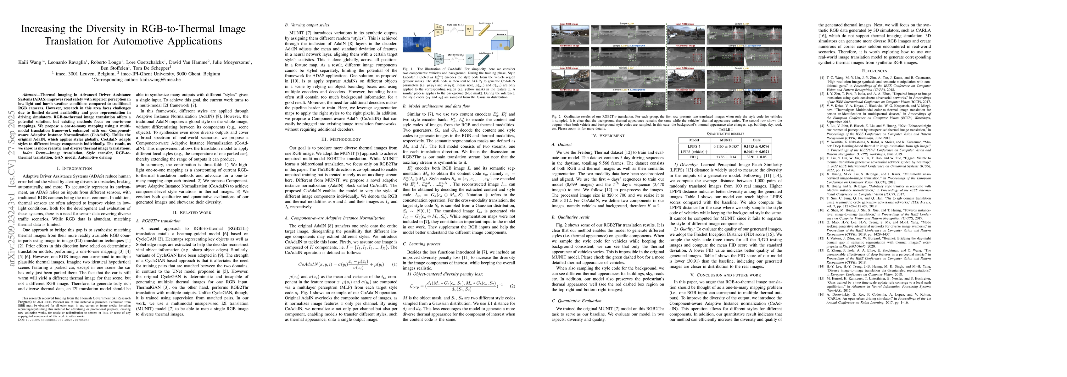 Thumbnail for Increasing the Diversity in RGB-to-Thermal Image Translation for
  Automotive Applications