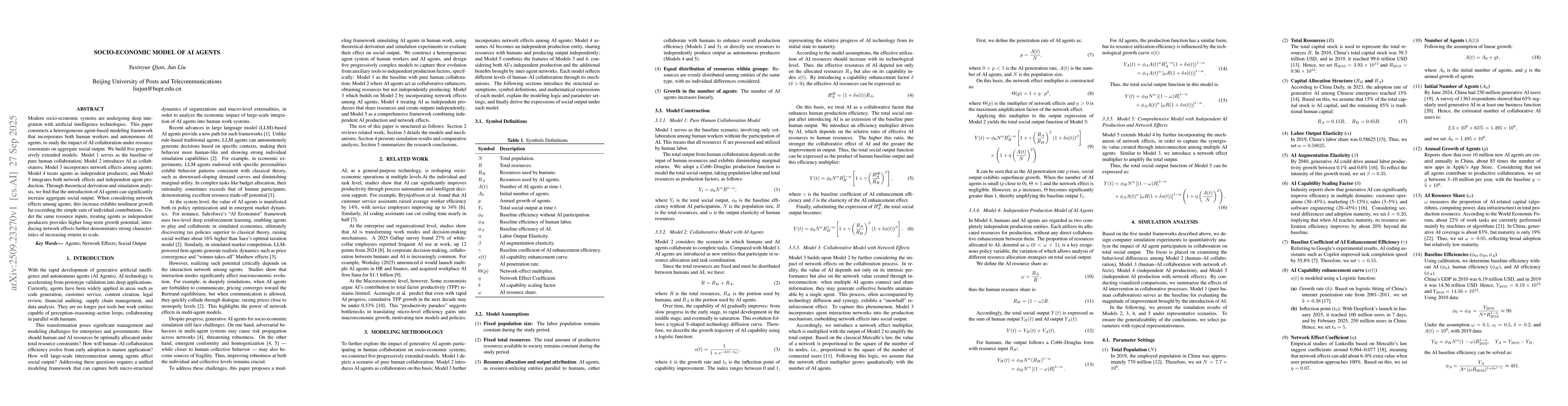 Thumbnail for Socio-Economic Model of AI Agents