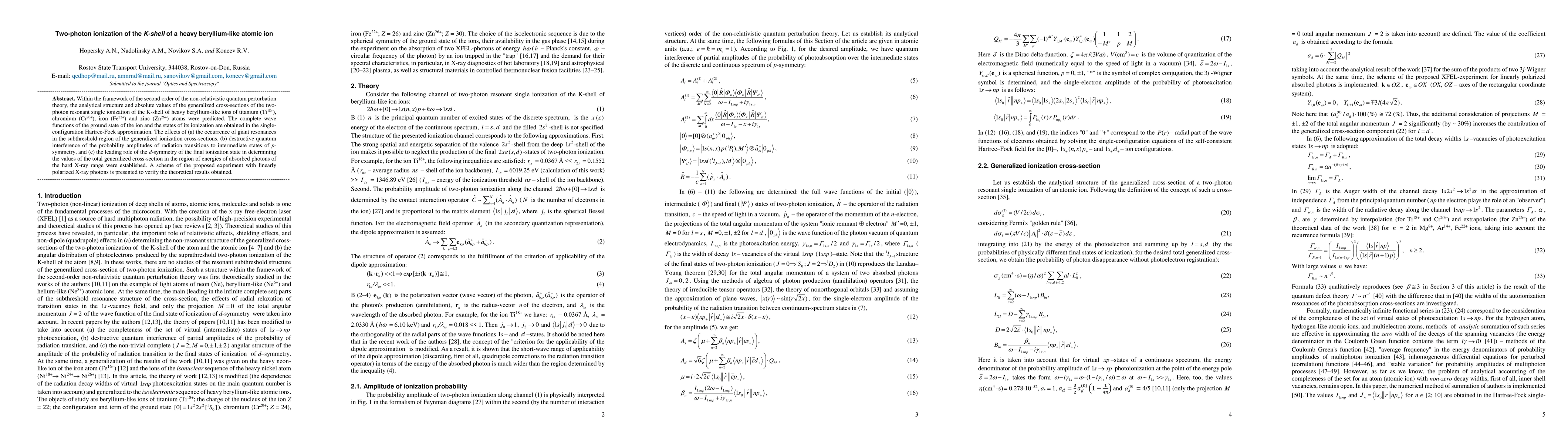 Thumbnail for Two-photon ionization of the K-shell of a heavy beryllium-like atomic
  ion