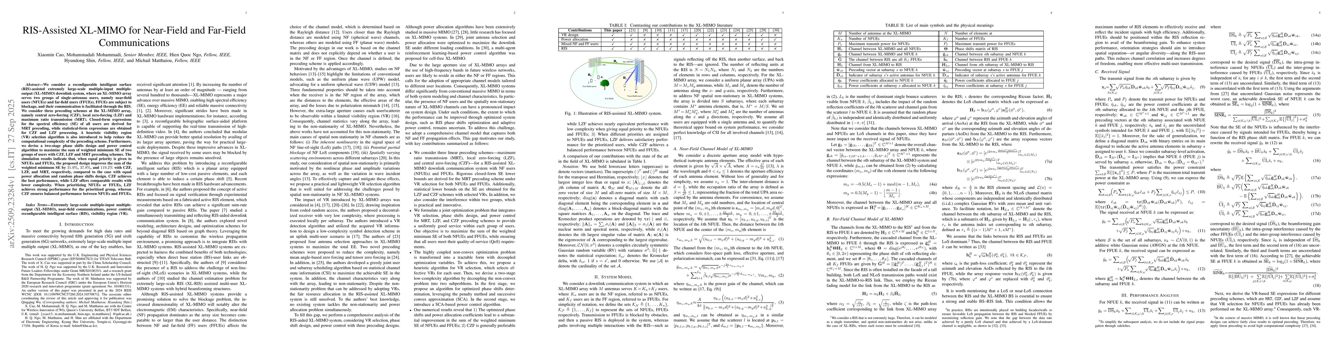 Thumbnail for RIS-Assisted XL-MIMO for Near-Field and Far-Field Communications