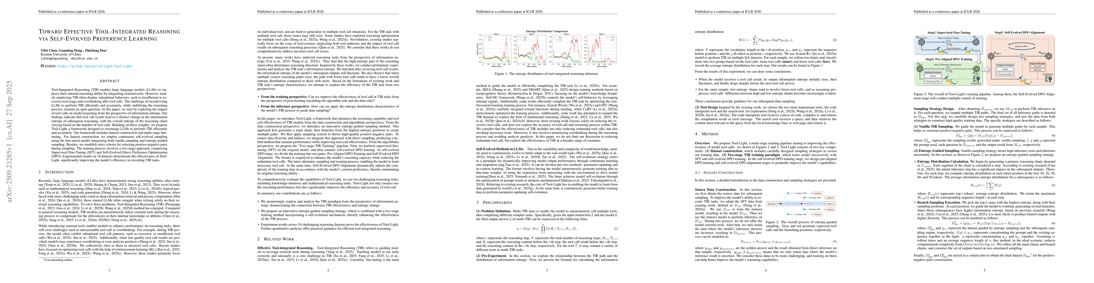 Thumbnail for Toward Effective Tool-Integrated Reasoning via Self-Evolved Preference
  Learning