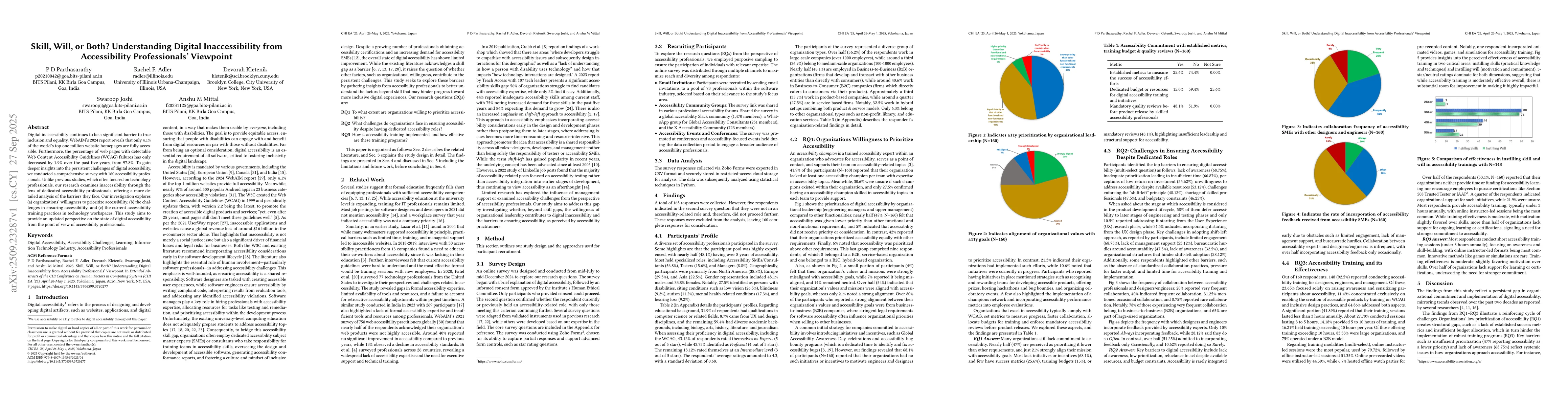 Thumbnail for Skill, Will, or Both? Understanding Digital Inaccessibility from
  Accessibility Professionals' Viewpoint
