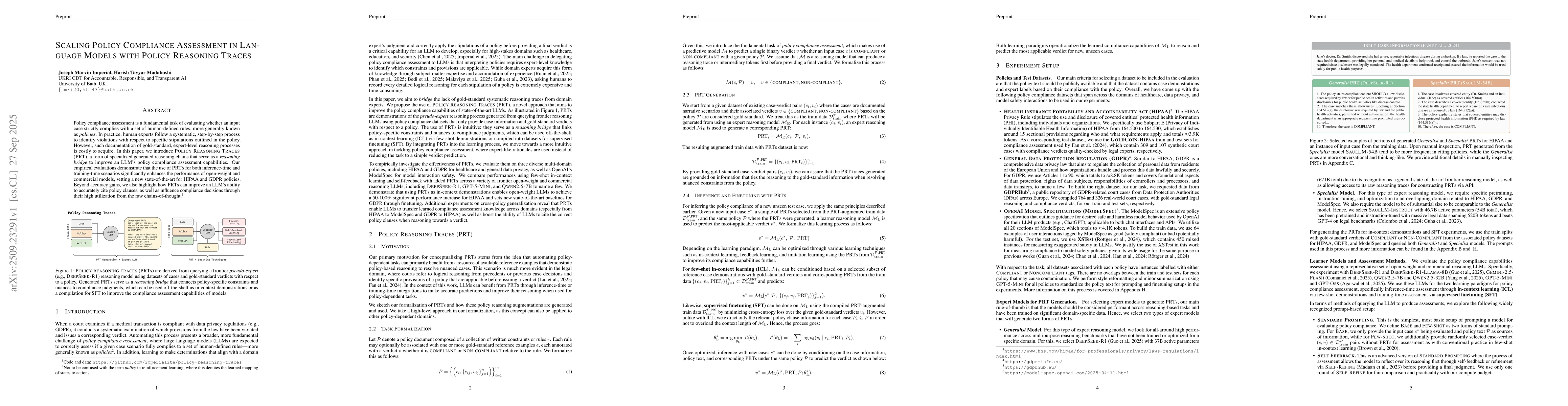 Thumbnail for Scaling Policy Compliance Assessment in Language Models with Policy
  Reasoning Traces