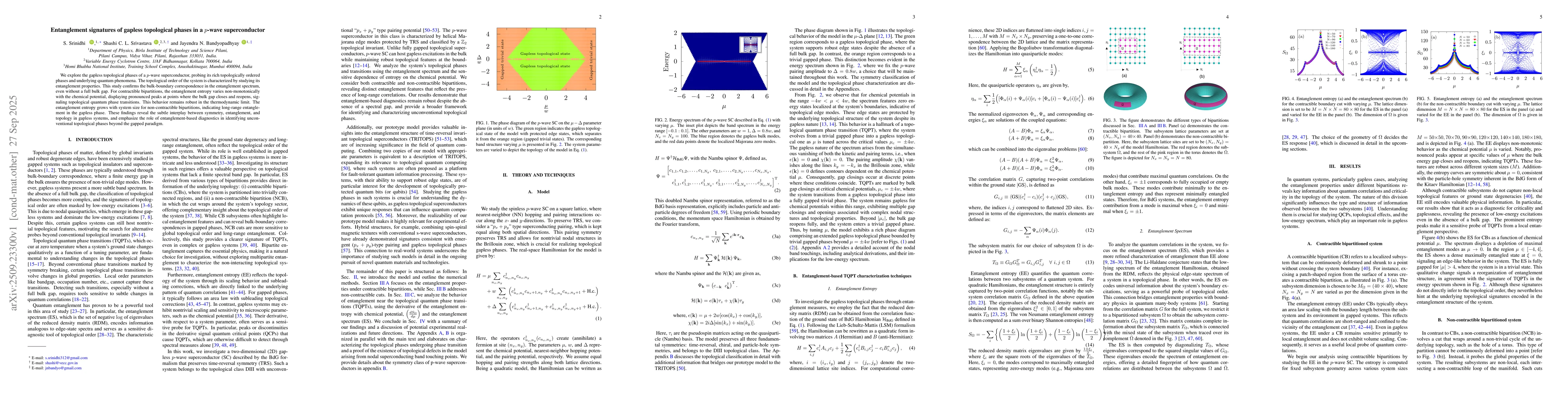 Thumbnail for Entanglement signatures of gapless topological phases in a $p$-wave
  superconductor