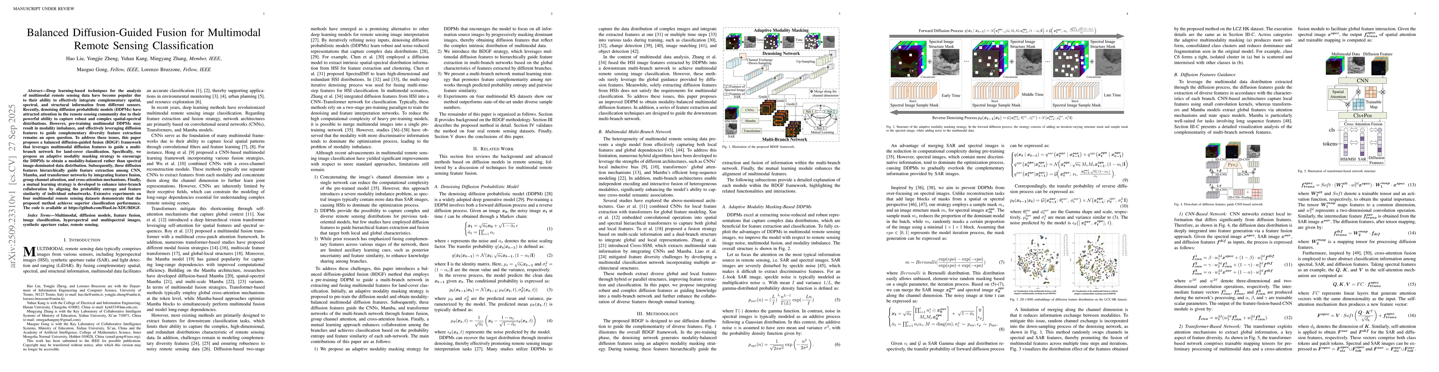 Thumbnail for Balanced Diffusion-Guided Fusion for Multimodal Remote Sensing
  Classification