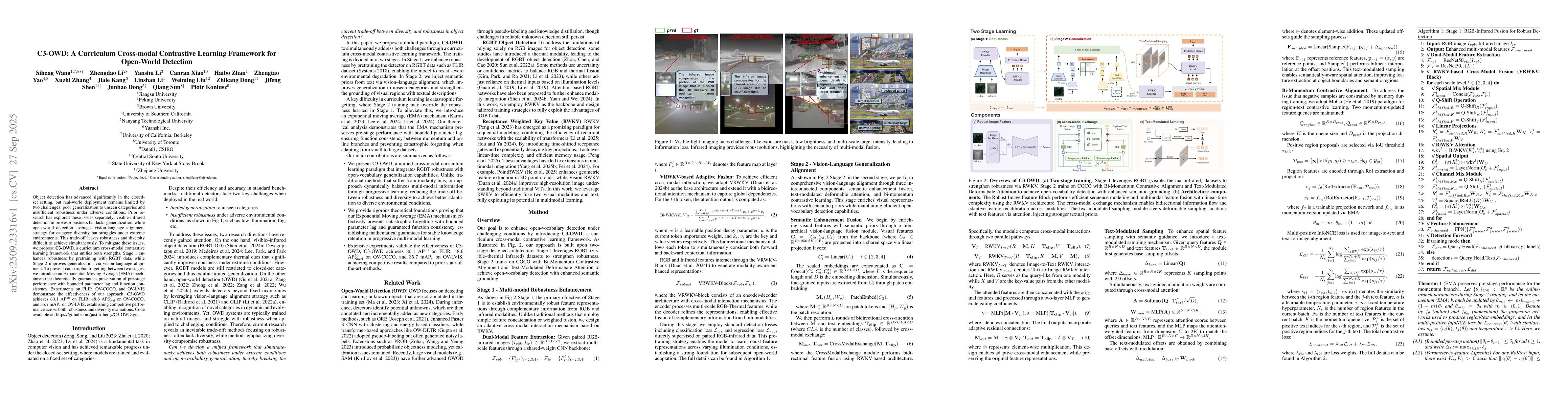 Thumbnail for C3-OWD: A Curriculum Cross-modal Contrastive Learning Framework for
  Open-World Detection