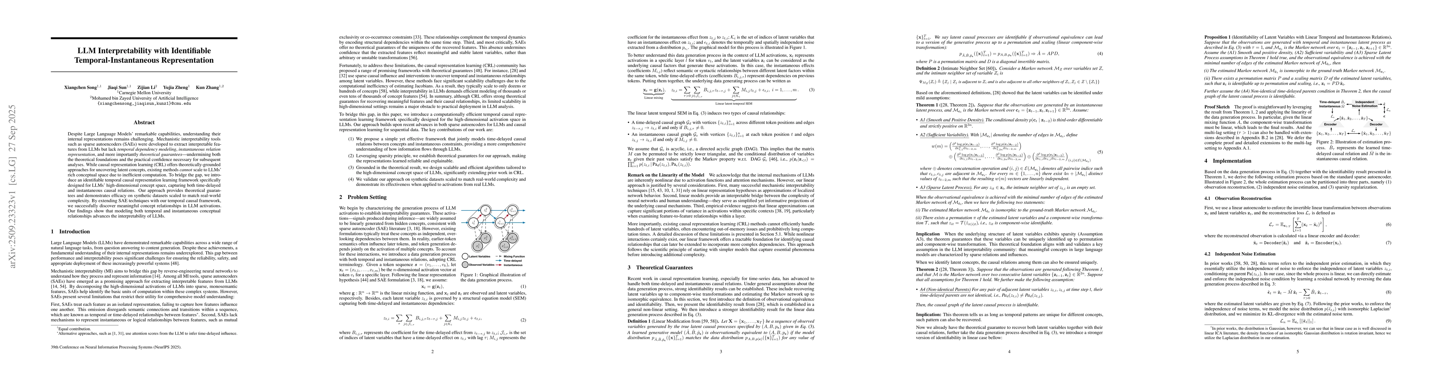 Thumbnail for LLM Interpretability with Identifiable Temporal-Instantaneous
  Representation