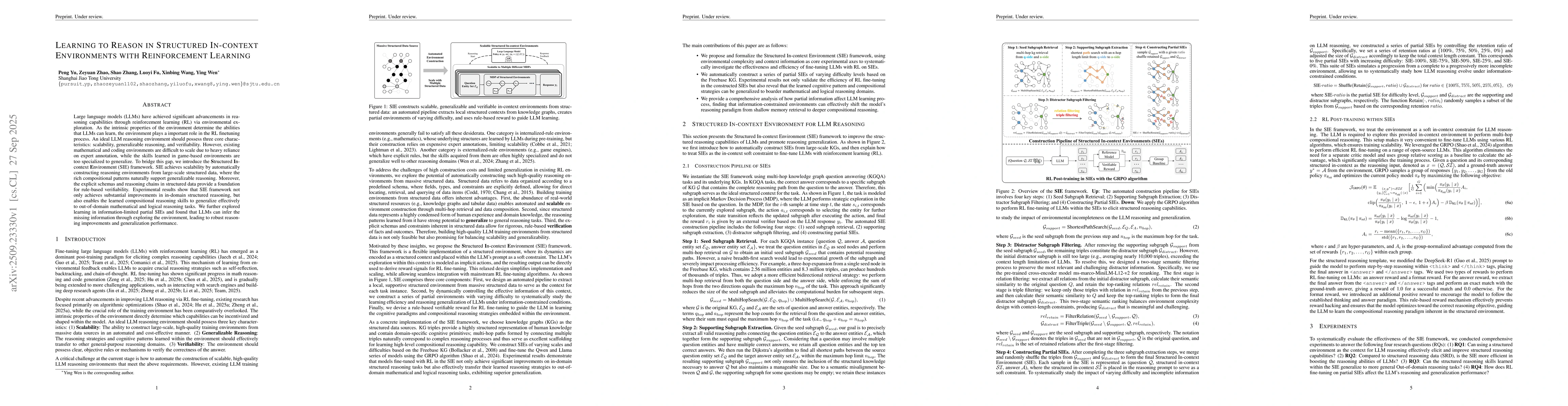 Thumbnail for Learning to Reason in Structured In-context Environments with
  Reinforcement Learning