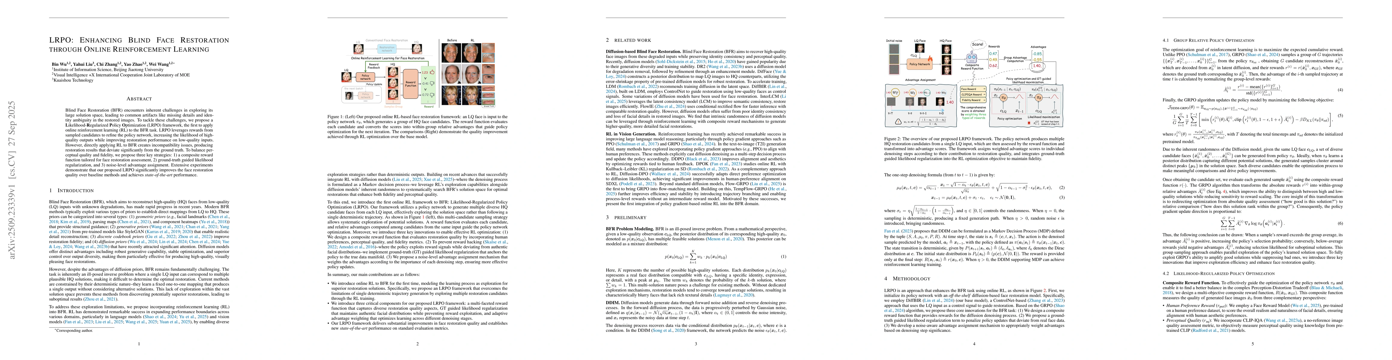 Thumbnail for LRPO: Enhancing Blind Face Restoration through Online Reinforcement
  Learning