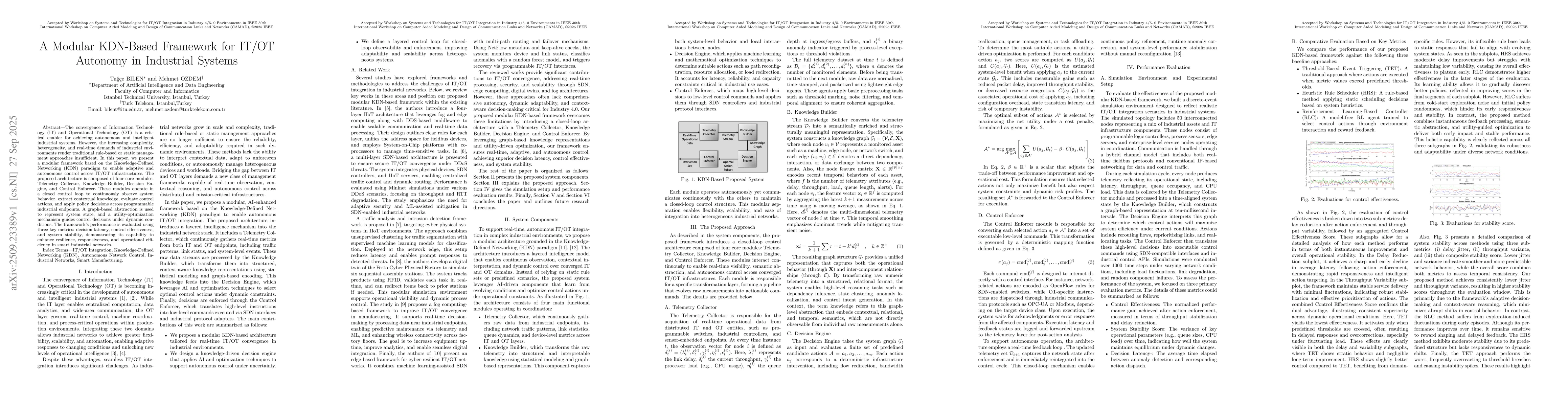 Thumbnail for A Modular KDN-Based Framework for IT/OT Autonomy in Industrial Systems