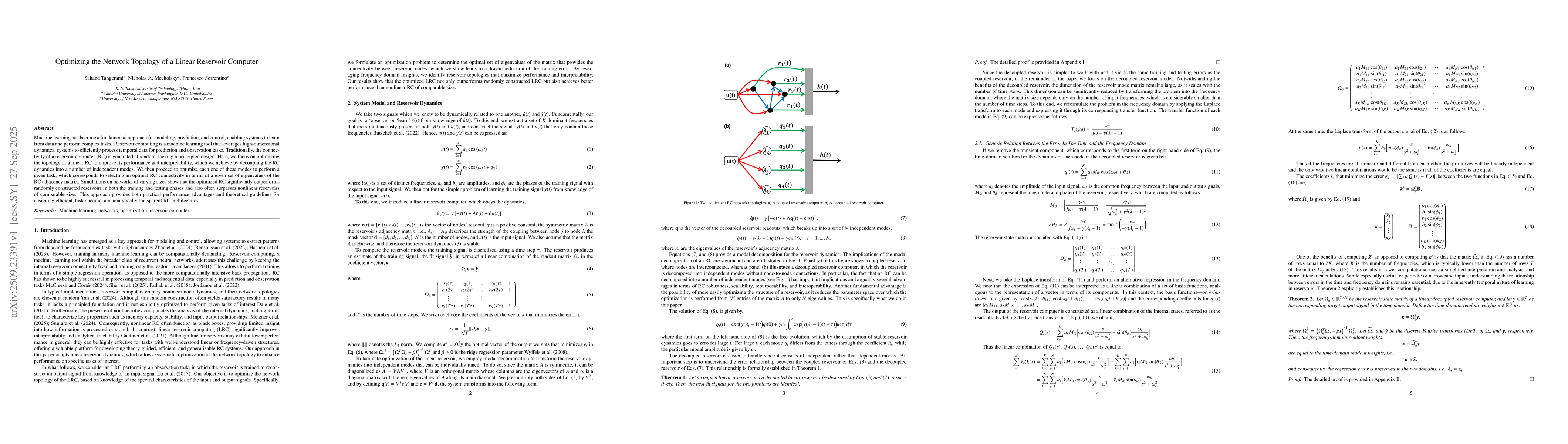 Thumbnail for Optimizing the Network Topology of a Linear Reservoir Computer
