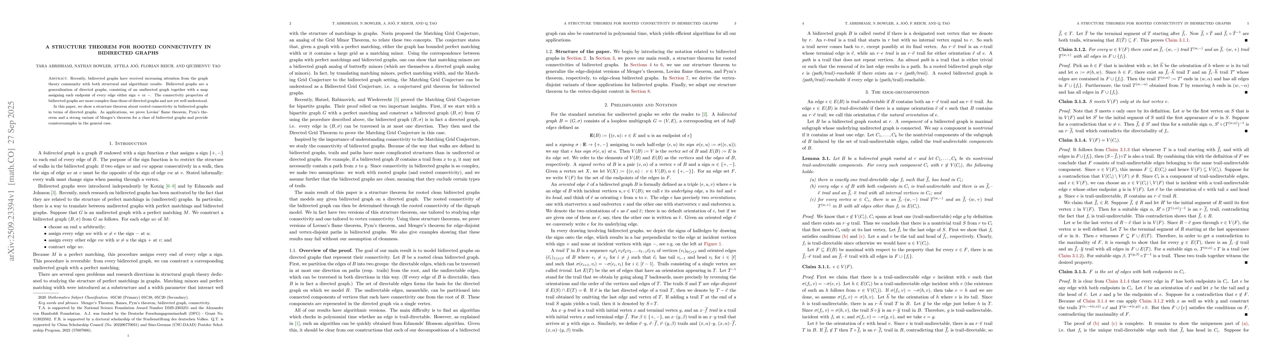 Thumbnail for A structure theorem for rooted connectivity in bidirected graphs