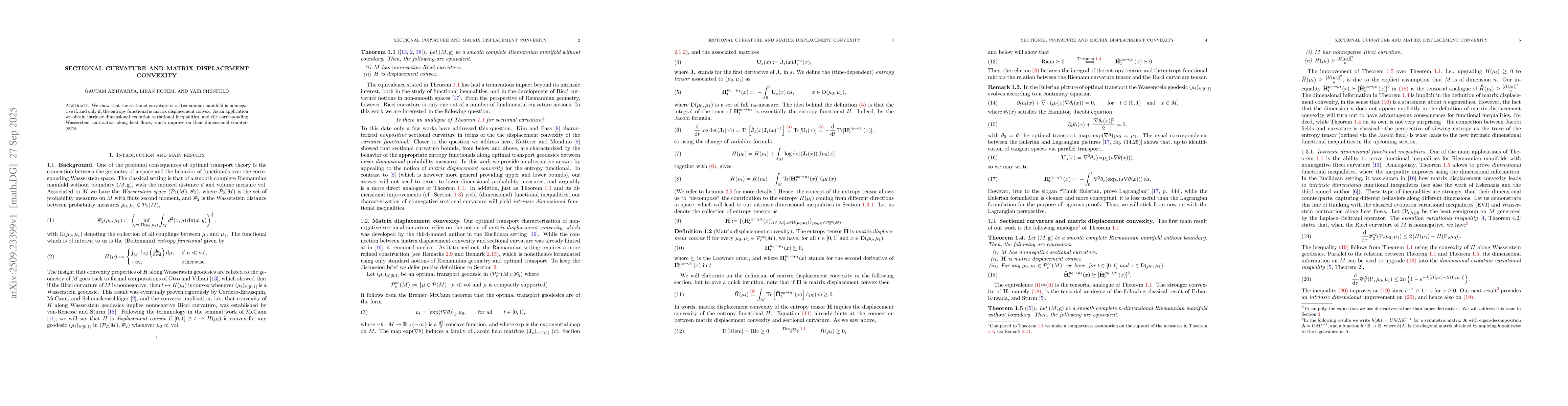 Thumbnail for Sectional curvature and matrix displacement convexity