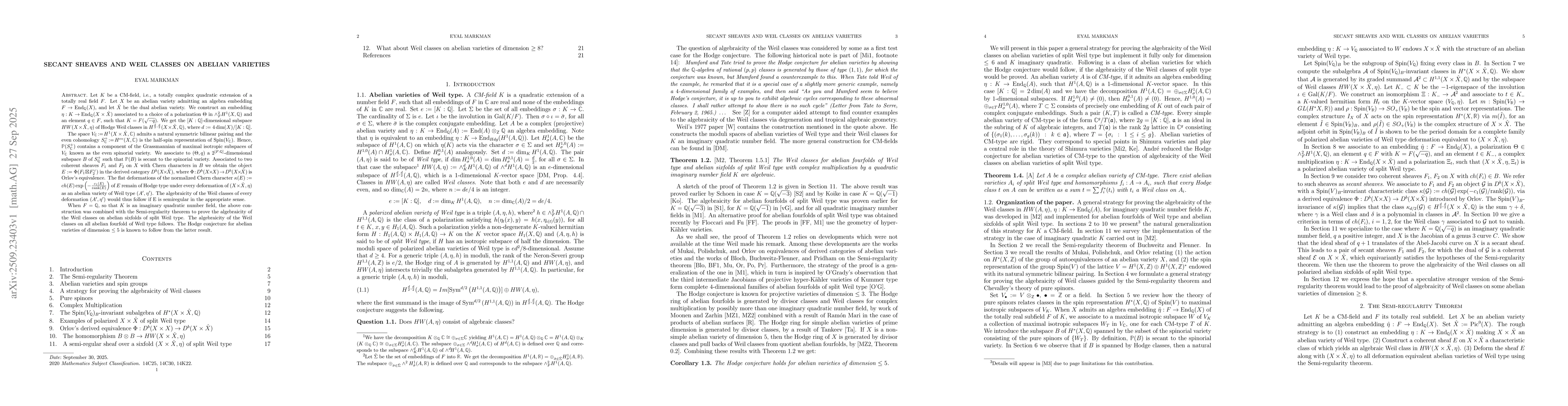 Thumbnail for Secant sheaves and Weil classes on abelian varieties