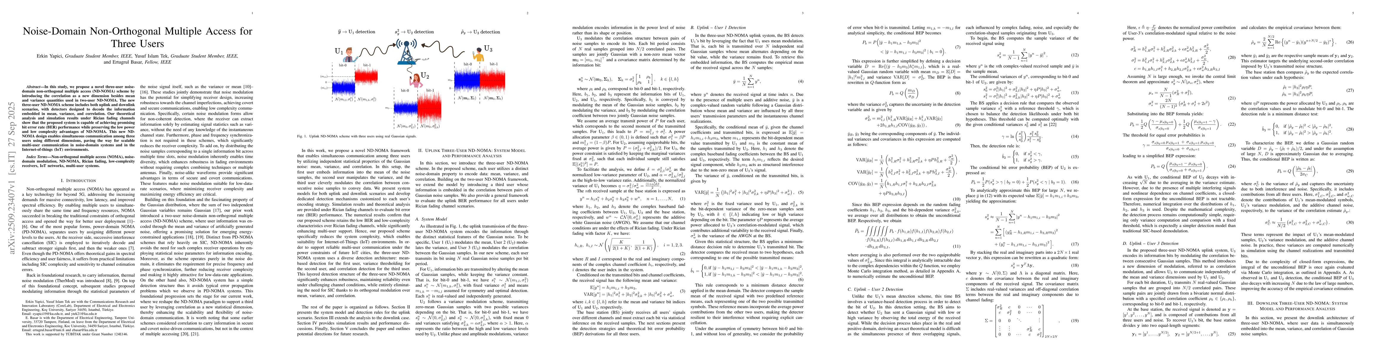 Thumbnail for Noise-Domain Non-Orthogonal Multiple Access for Three Users