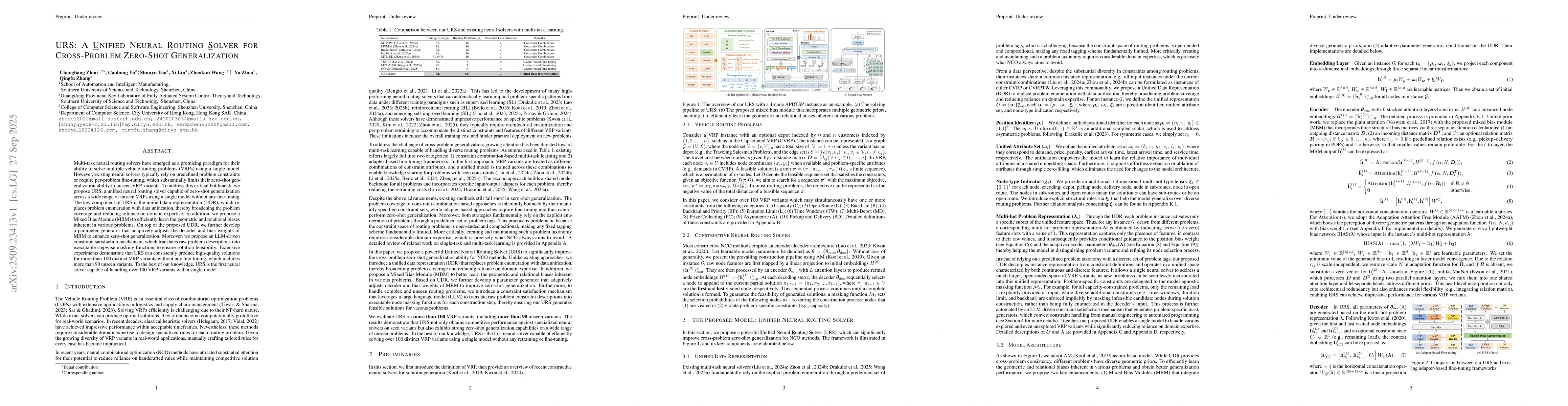Thumbnail for URS: A Unified Neural Routing Solver for Cross-Problem Zero-Shot
  Generalization