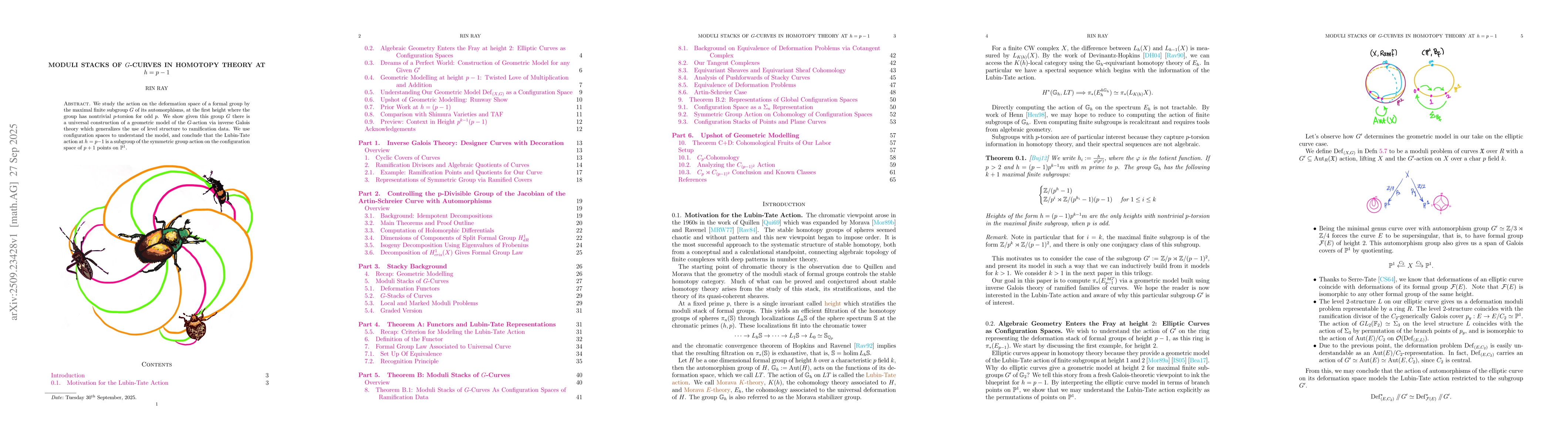 Thumbnail for Moduli Stacks of $G$-Curves in Homotopy Theory at $h=p-1$
