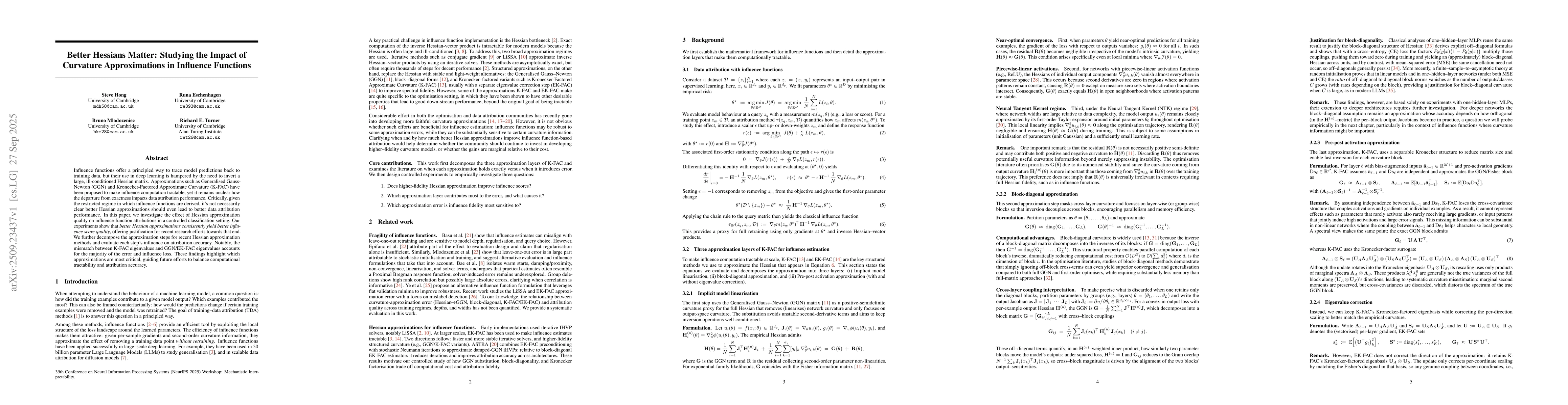Thumbnail for Better Hessians Matter: Studying the Impact of Curvature Approximations
  in Influence Functions