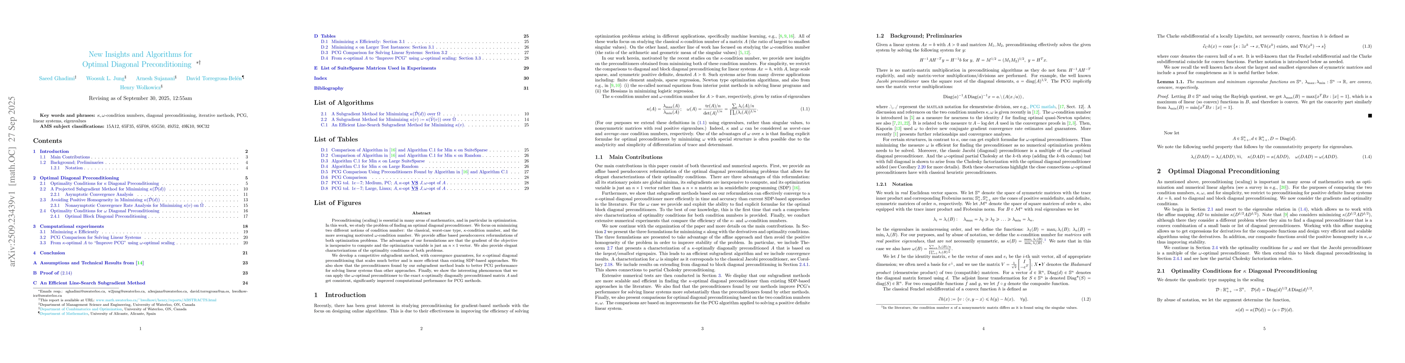 Thumbnail for New Insights and Algorithms for Optimal Diagonal Preconditioning