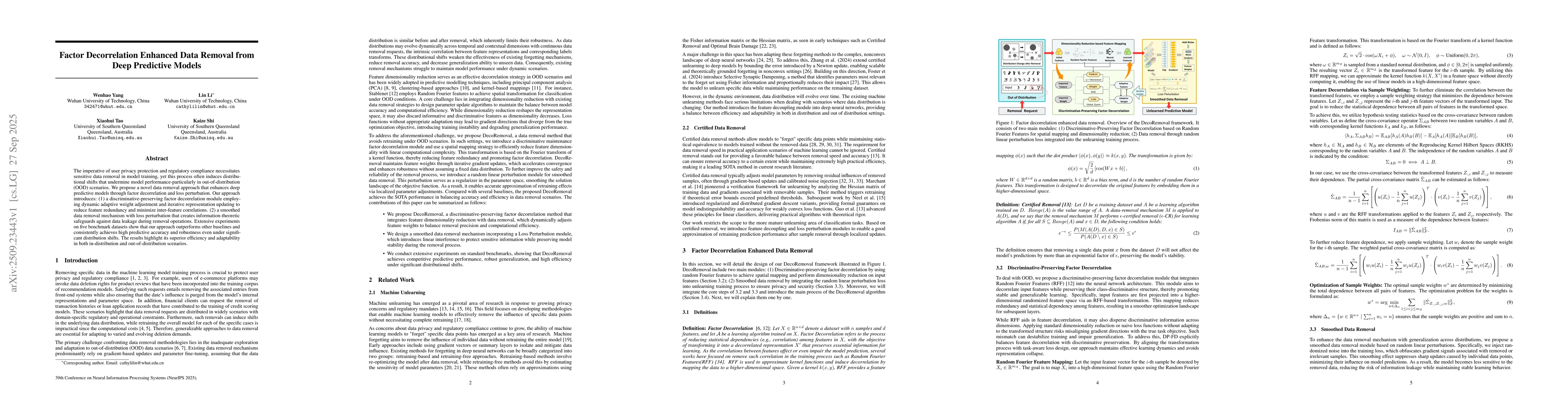 Thumbnail for Factor Decorrelation Enhanced Data Removal from Deep Predictive Models